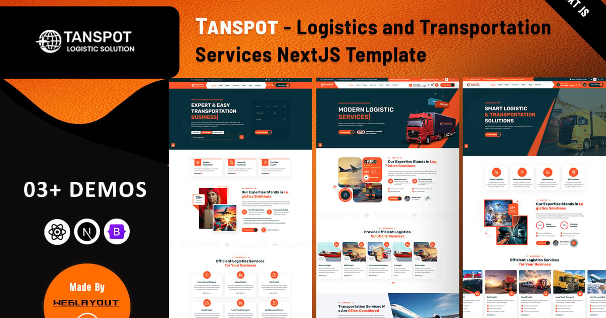 Tanspot - 物流、运输 NextJS 模板