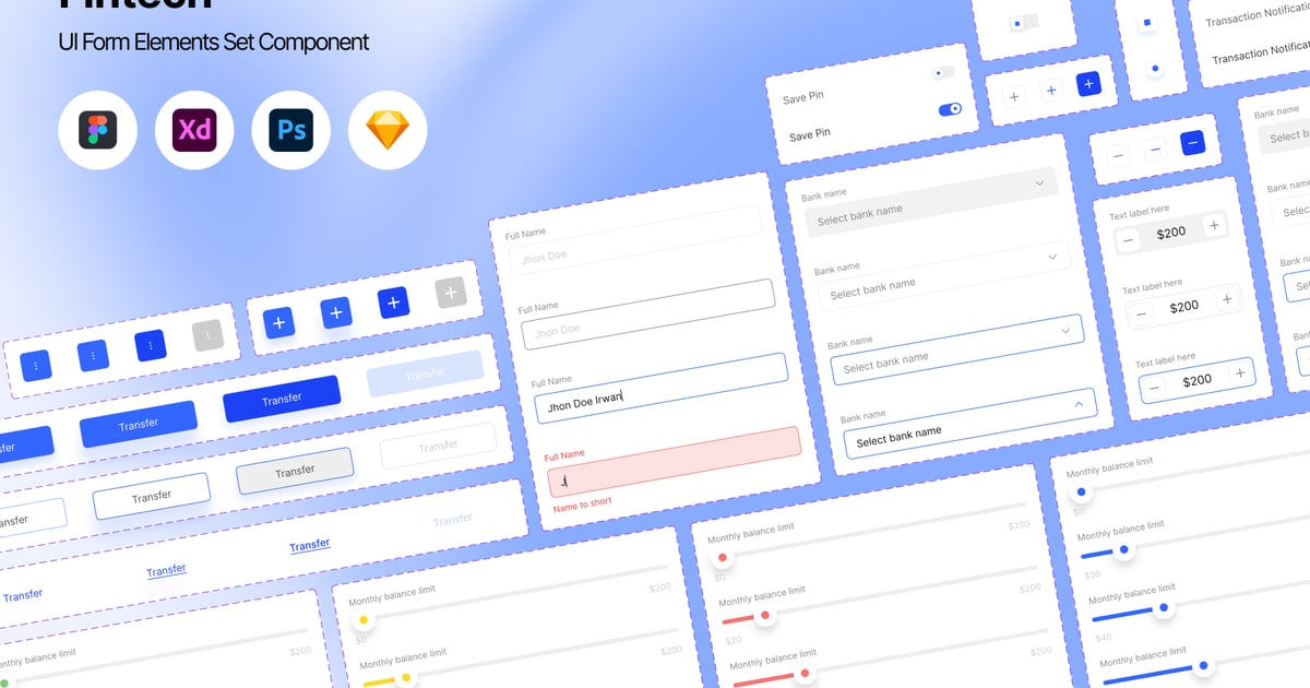 财务表单构建器元素 UI 套件