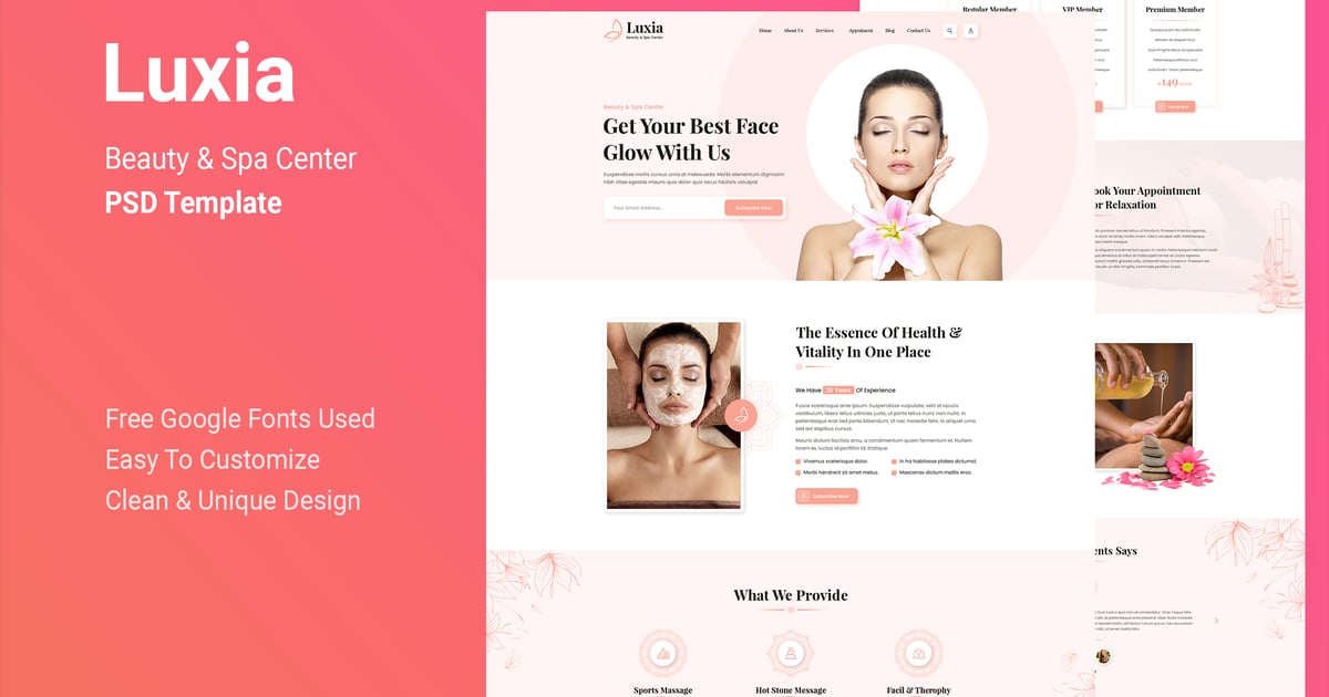 Luxia-Beauty & Spa Center PSD Temptale