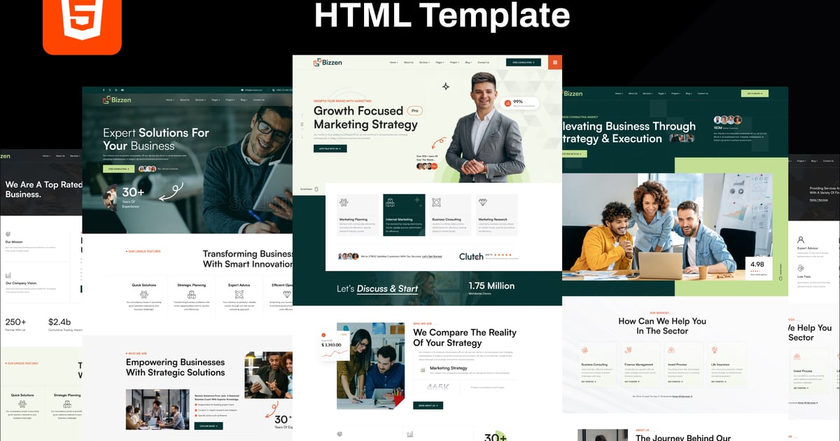 商业咨询 HTML 模板 – Bizzen