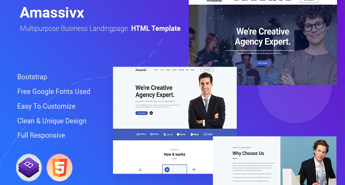Amassivx – 企业落地页 HTML 模板