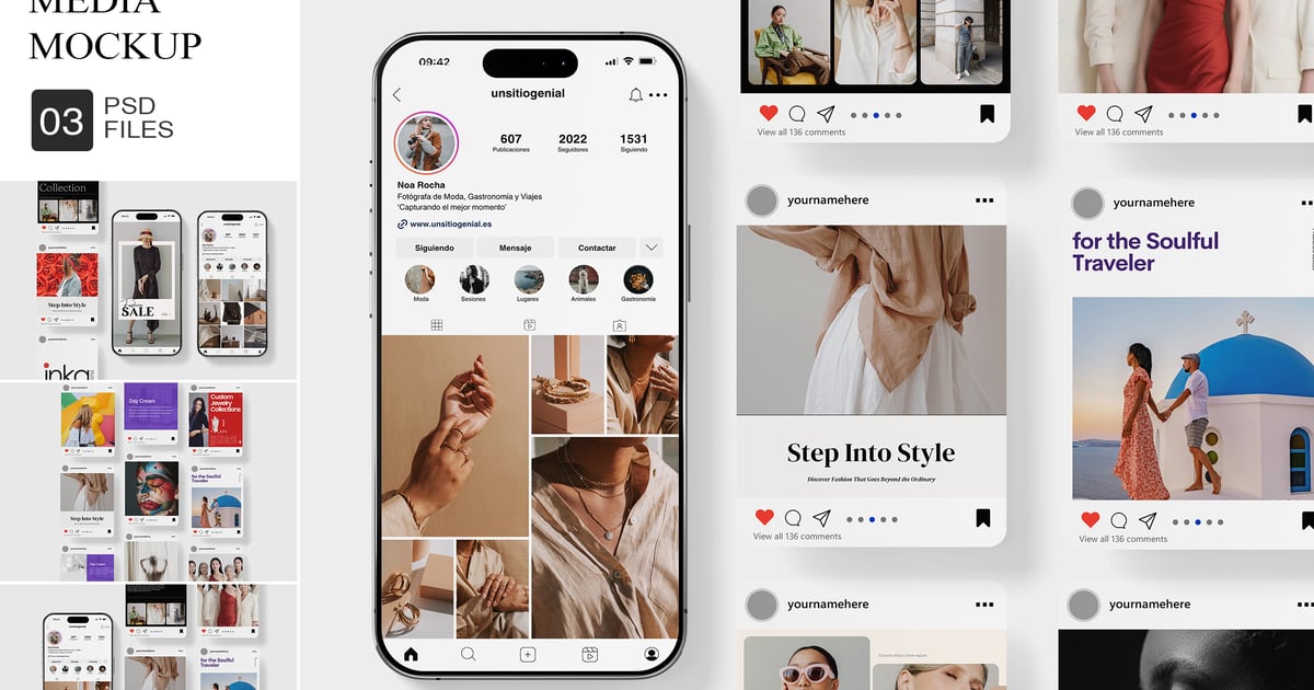 高质量优雅的 Instagram 社交媒体模型