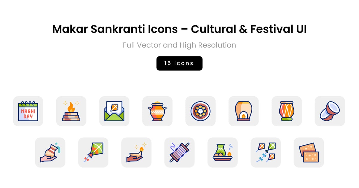 Makar Sankranti 图标 – 文化与节日用户界面
