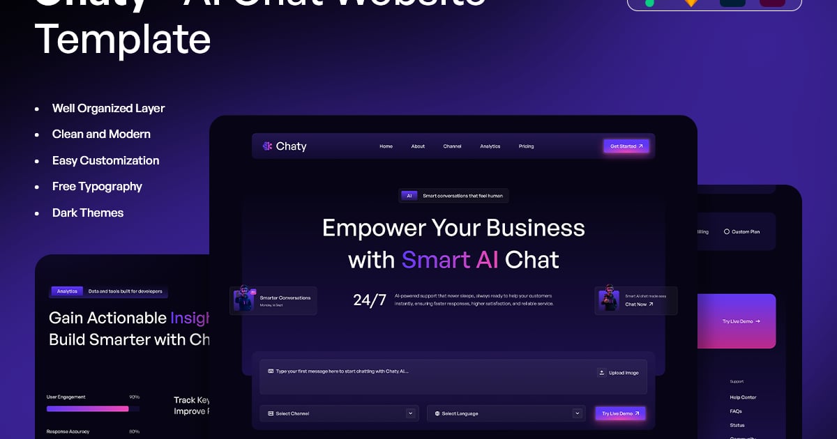 Chaty – AI 网站模板
