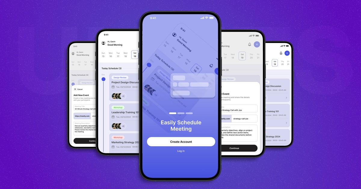 安排会议和活动 – 移动应用 UI 套件