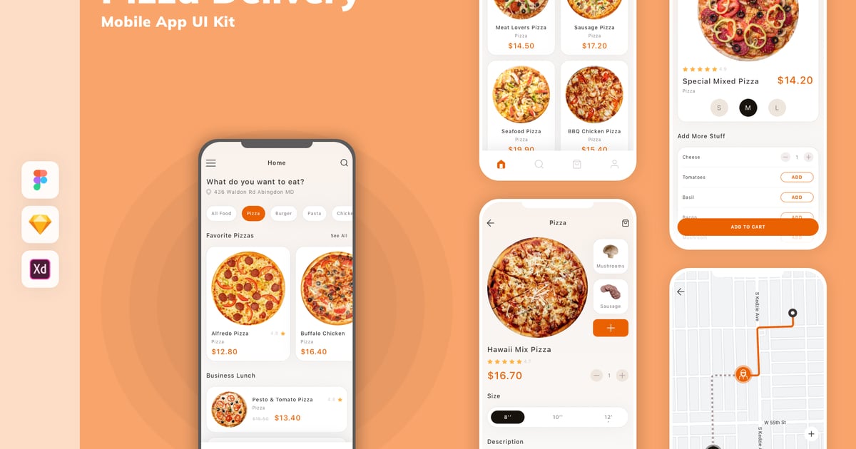 披萨外卖移动应用 UI 套件
