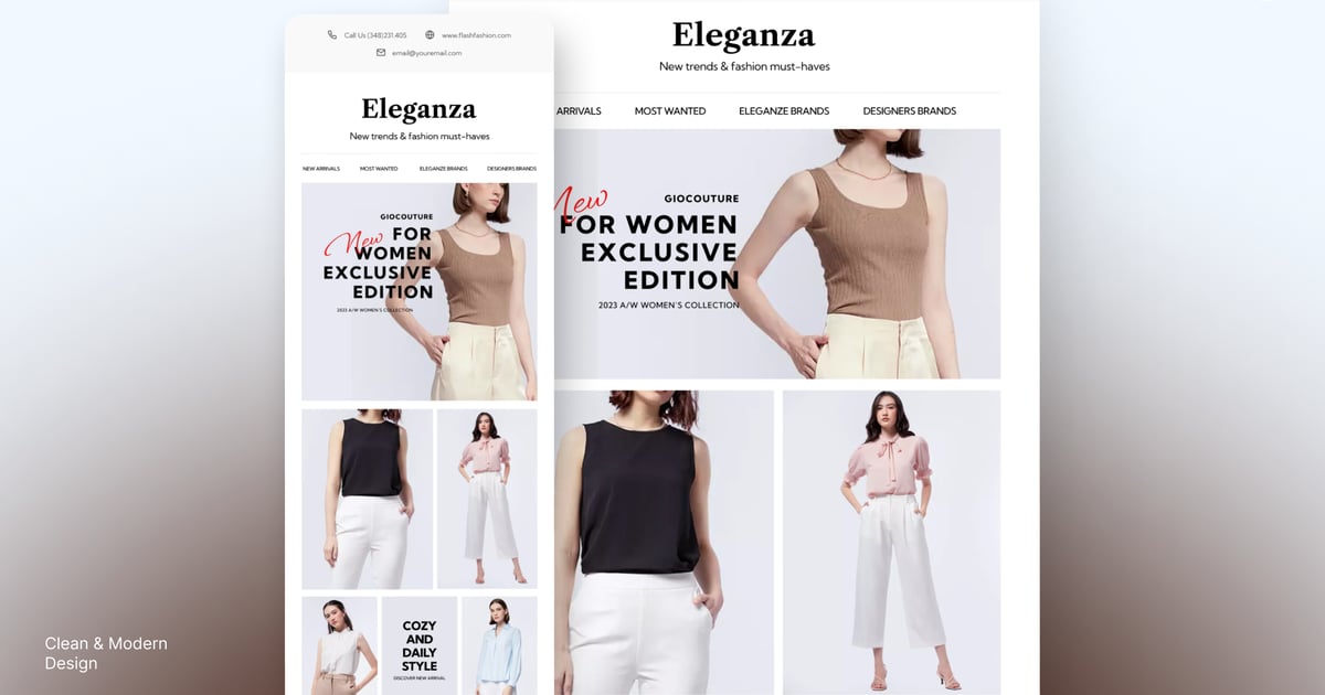 Eleganza – 时尚电子邮件简讯 UI 套件