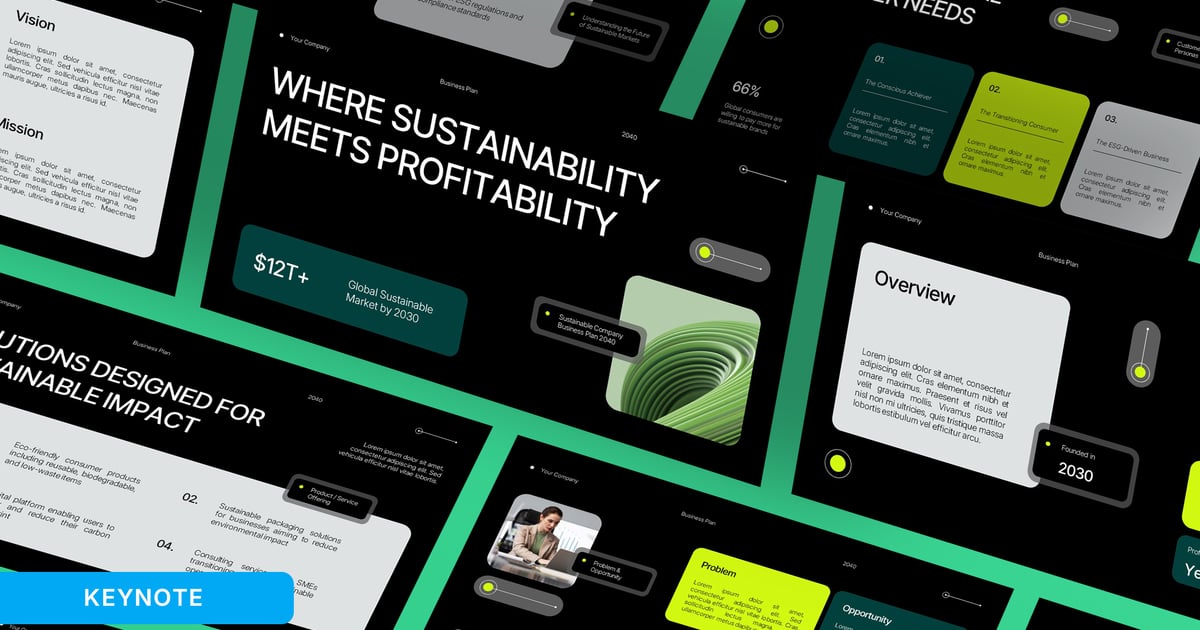 绿色黑色现代公司商业计划书 KEY 012