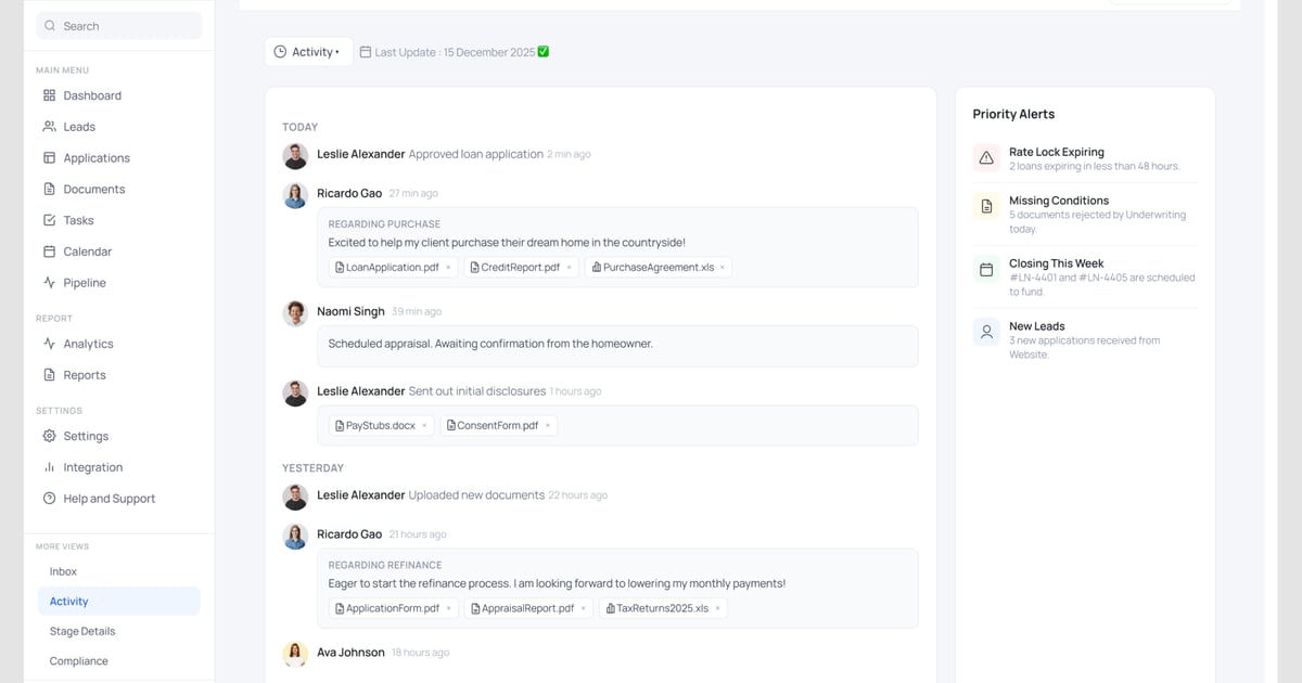 BloomCRM – 活动仪表盘