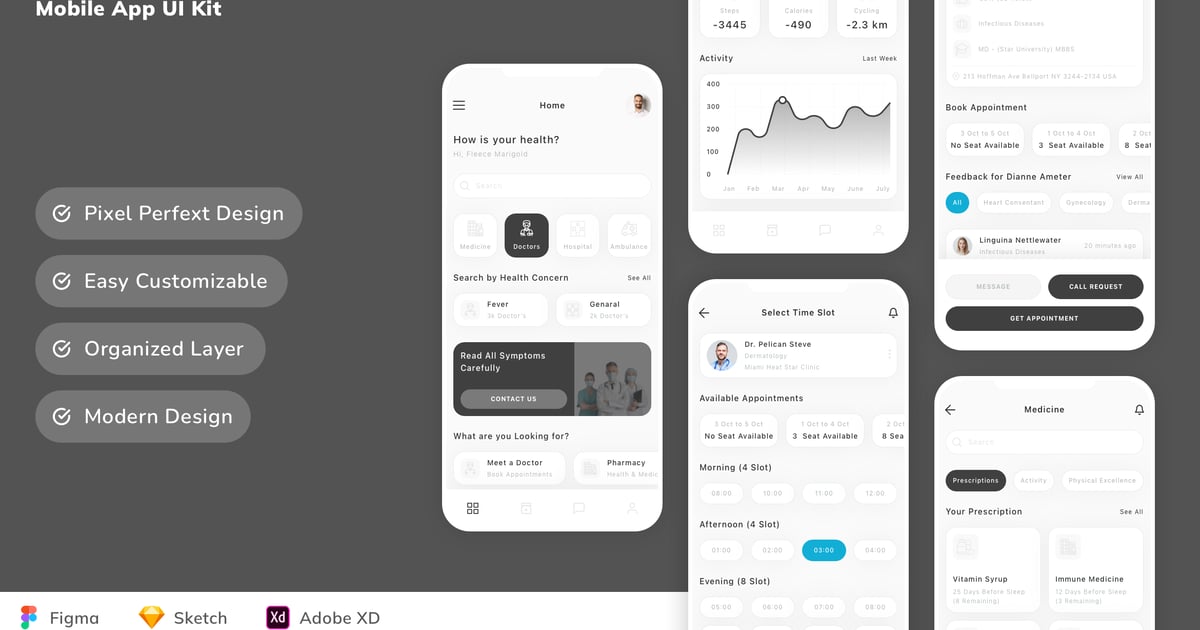医疗服务移动应用 UI 套件