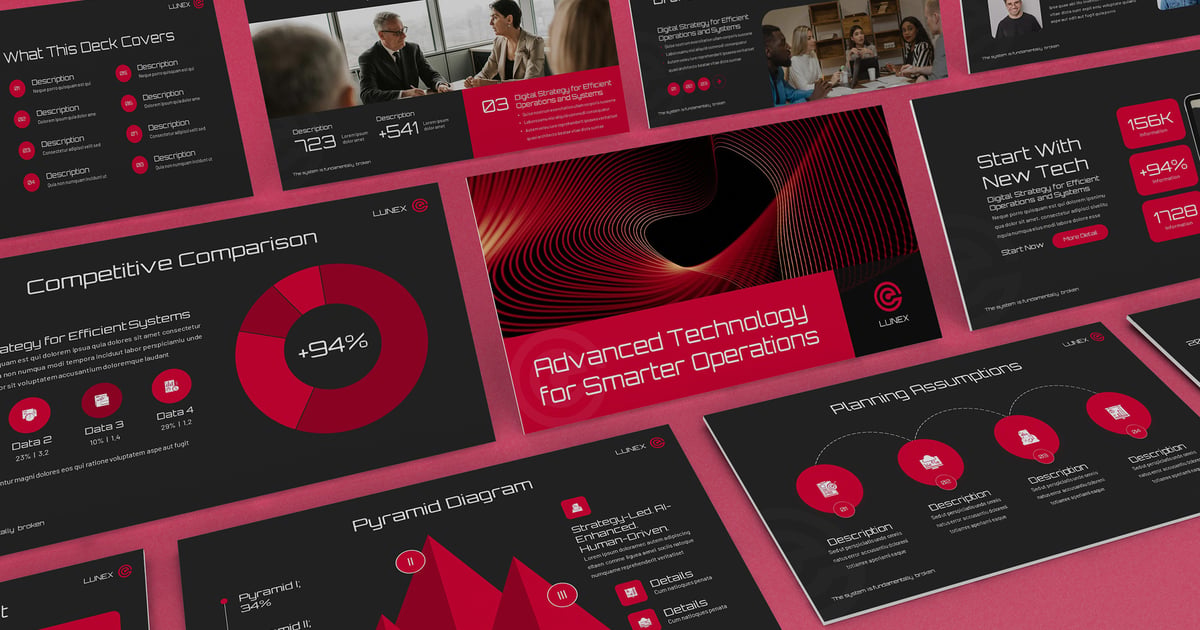 红色科技公司宣传册 PowerPoint