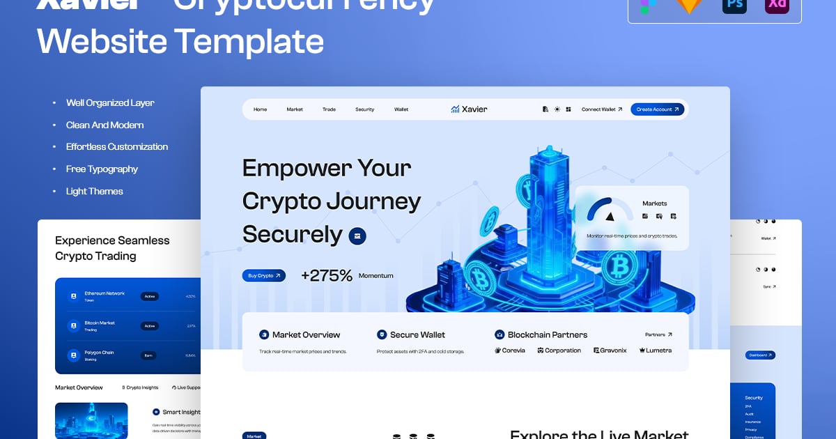 Xavier – 加密货币网站模板