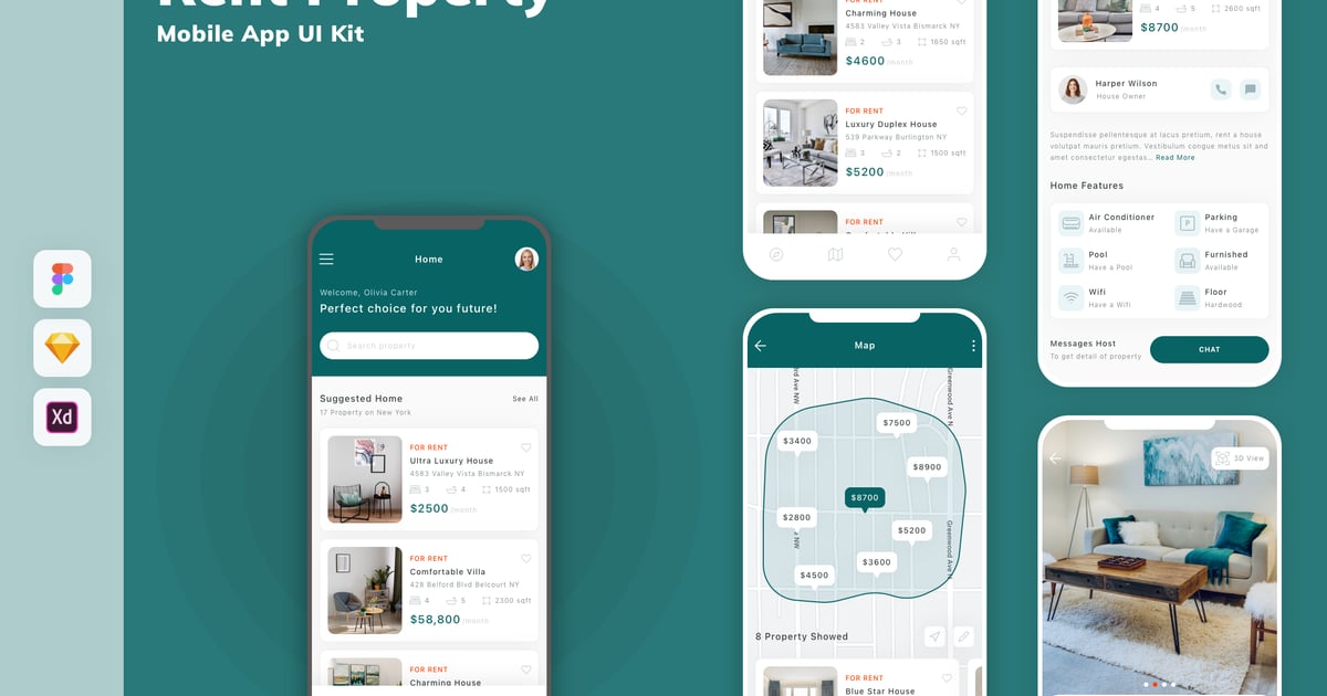 出租房产移动应用 UI 套件