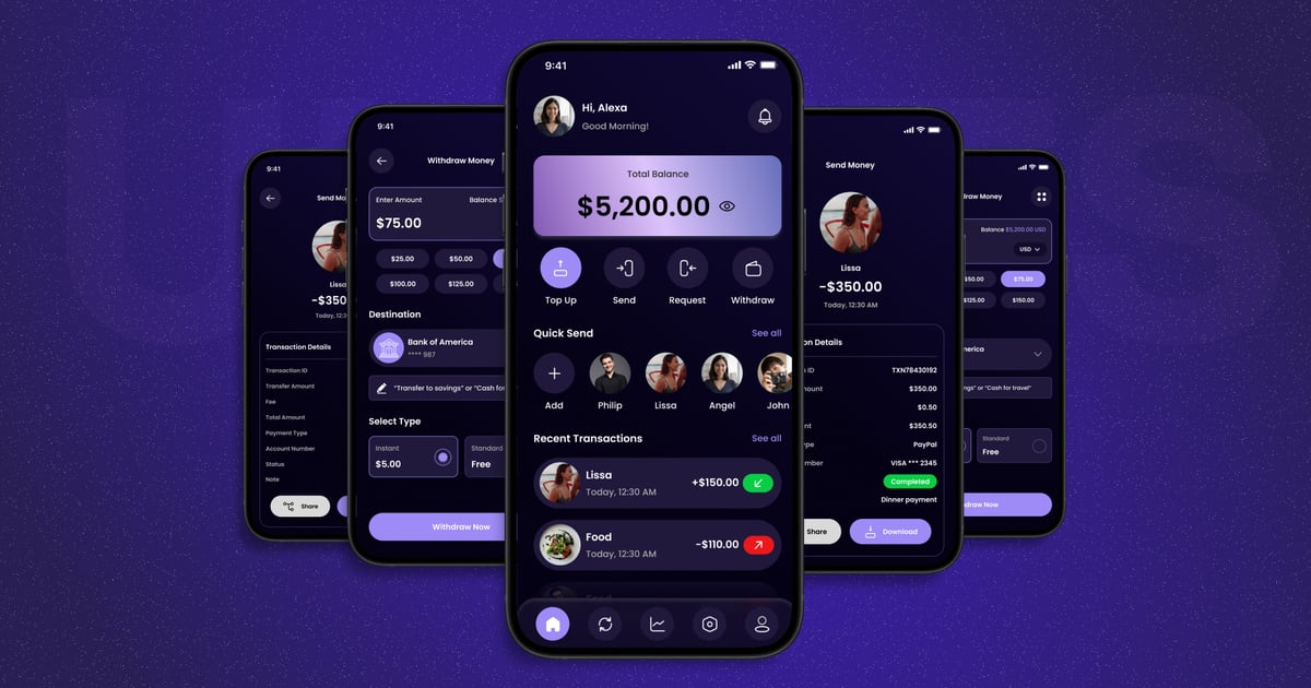 金融 – 移动应用 UI 套件