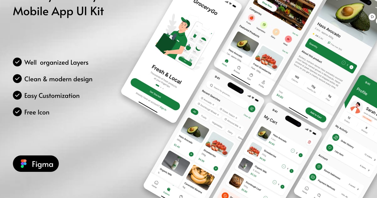 生鲜配送移动应用 UI 套件