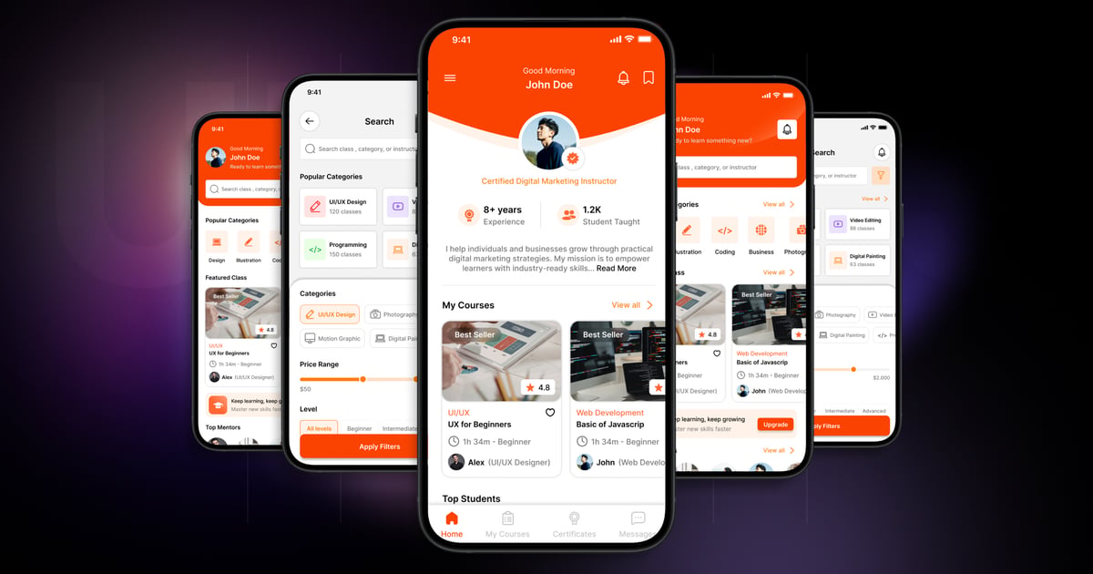 电子课程 – 移动应用 UI 套件