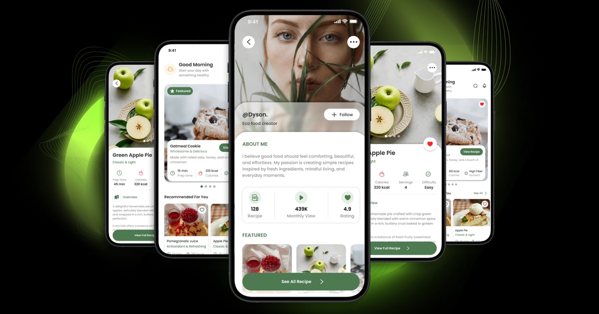 美食食谱 – 移动应用 UI 套件