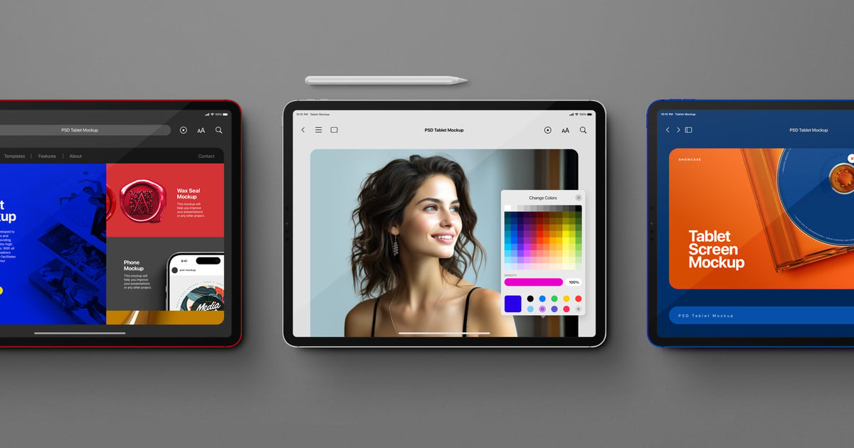 平板电脑模型 – iPad Pro 和 Apple Pencil