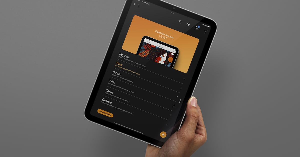 平板电脑模型——手持 iPad Mini