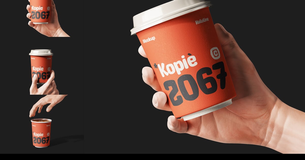 手持咖啡杯品牌模型 003